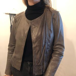 Cole Haan gray leather jacket